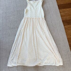 Meadow Rue Cream Sleeveless Kids Dress